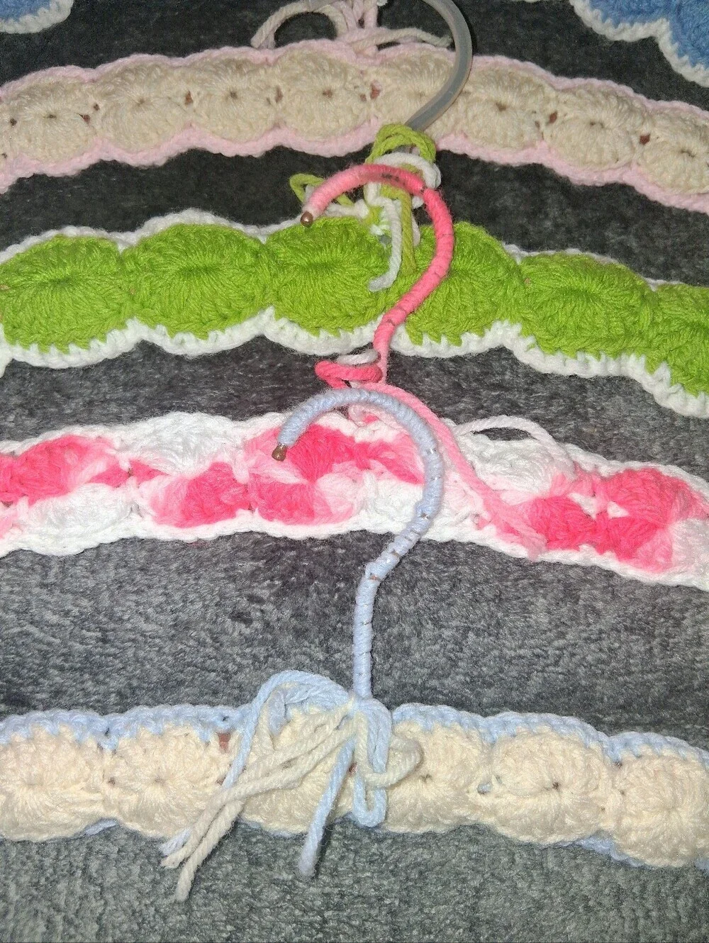 Vintage Covered Hangers Knit Crochet Assorted Colors